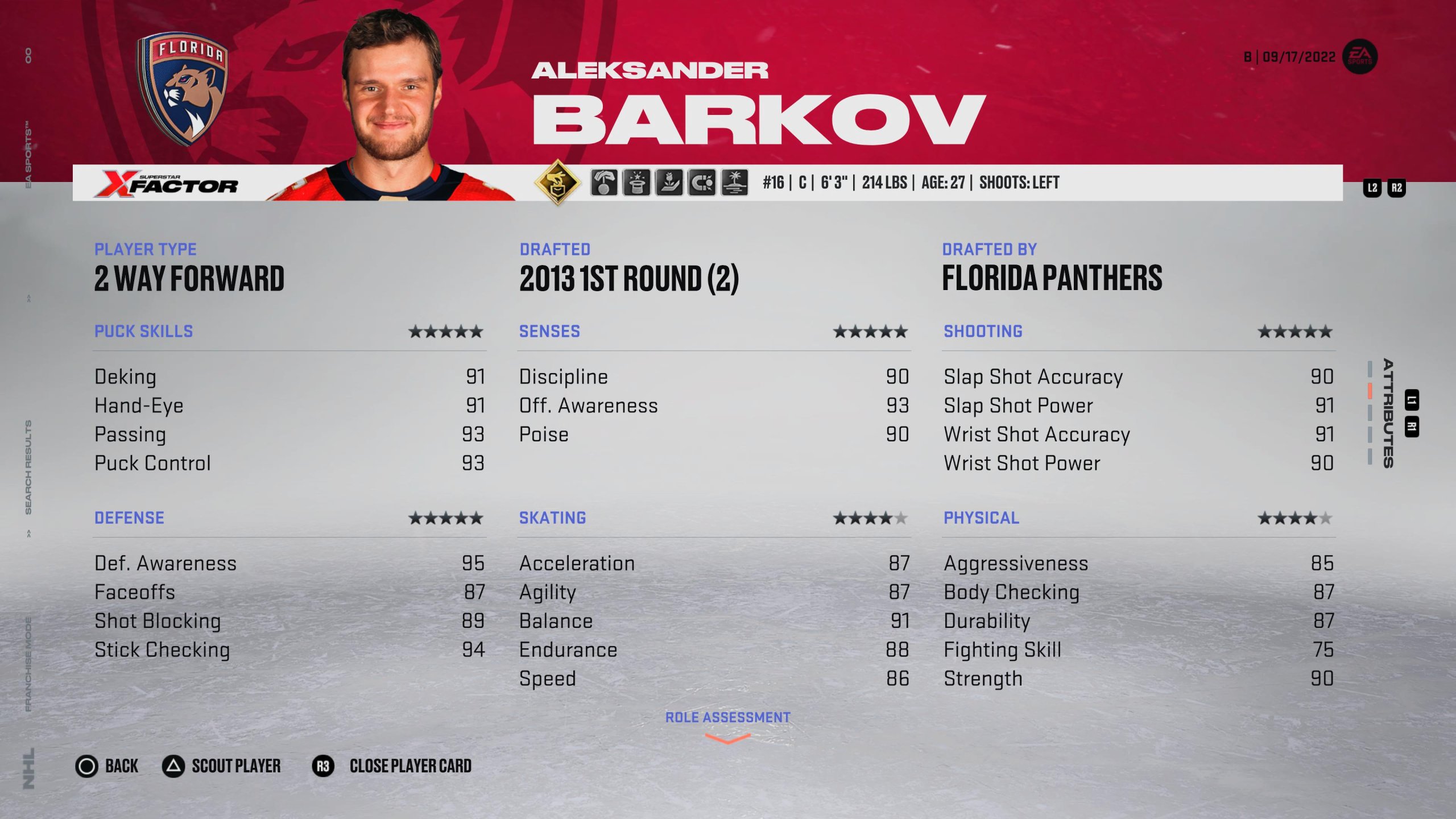 Aleksander Barkov - Uno dei migliori centri visti in NHL 23