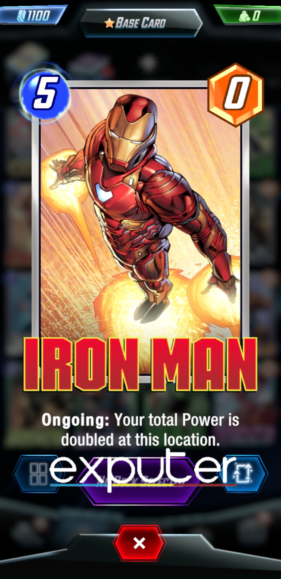 Carta iniziale di Iron Man in Marvel Snap 
