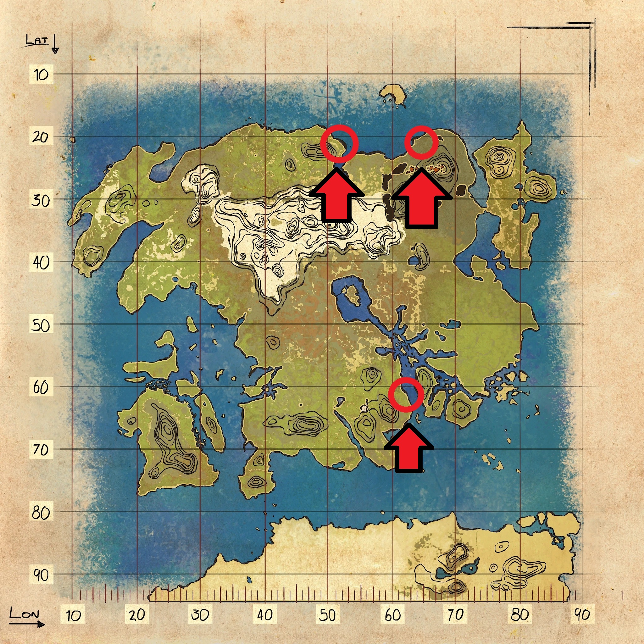 Cristallo nella mappa delle risorse di Lost Island in Ark