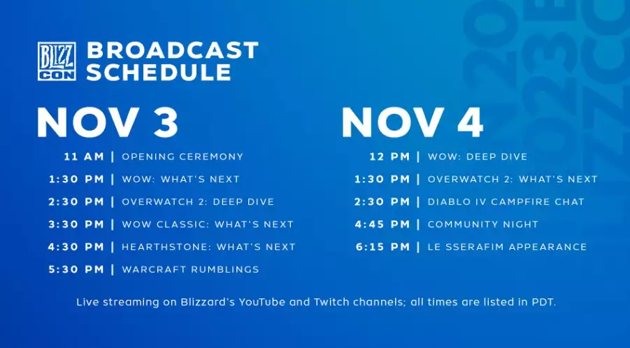 Programma BlizzCon 2023 live streaming date orari trasmissioni giochi warcraft rumble wow diablo overwatch