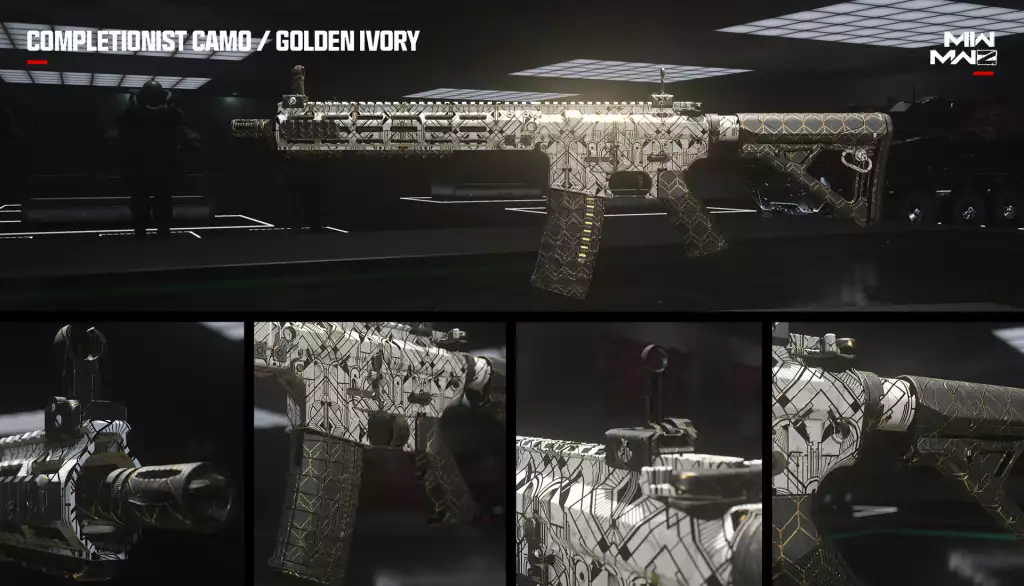 Mimetica arma d'avorio dorato in Call of Duty: Modern Warfare 3. 