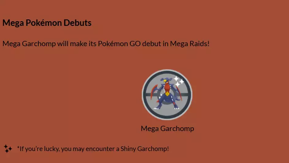 Pokemon GO Mega Garchomp lucido 
