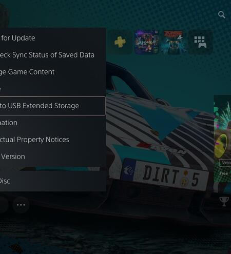 PS5 Move to USB Extended Storage