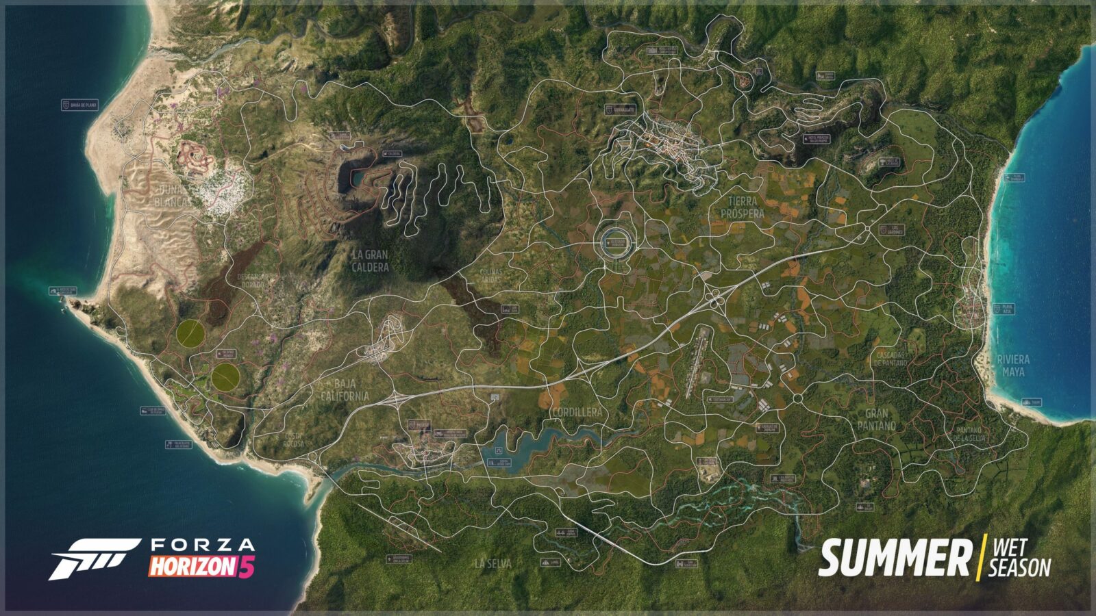 Gli sviluppatori di Forza Horizon 5 condividono la mappa di gioco online