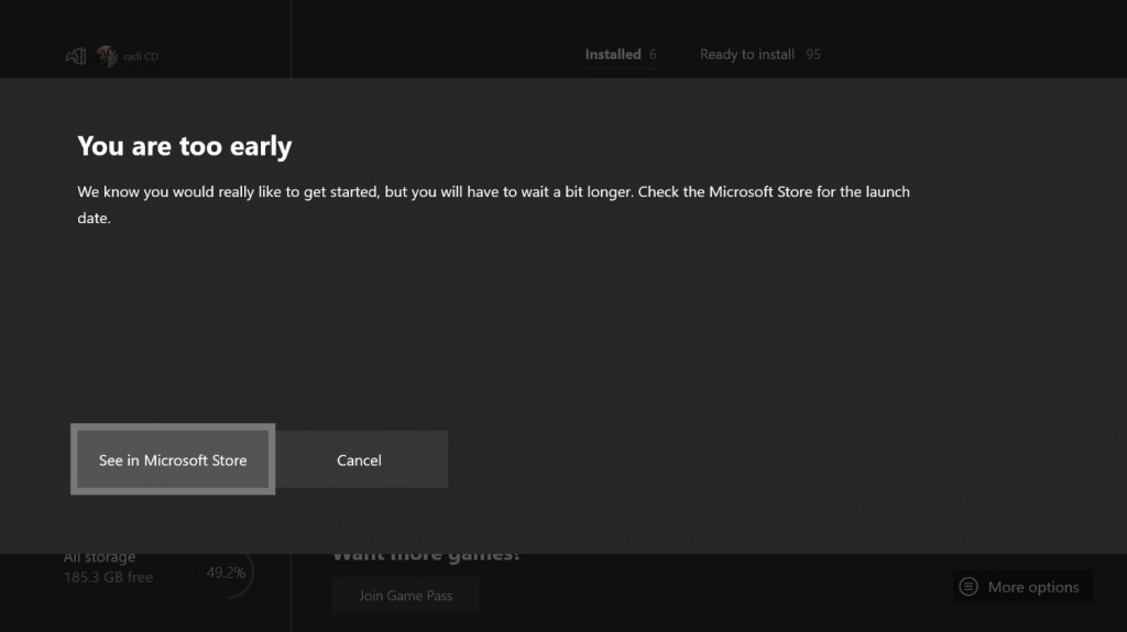Messaggio di errore Madden 22 EA Play tramite Xbox Ultimate Game Pass