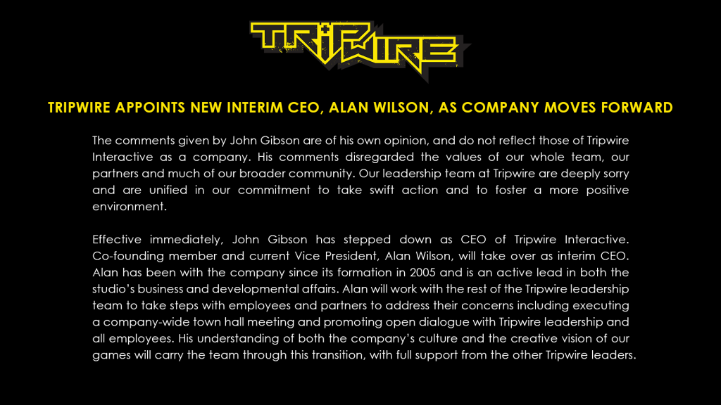 Il CEO di Tripwire Interactive John Gibson ha 