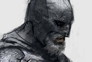 Il concept art del gioco Batman cancellato mostra Batman vecchio e barbuto accanto a un eroe più giovane