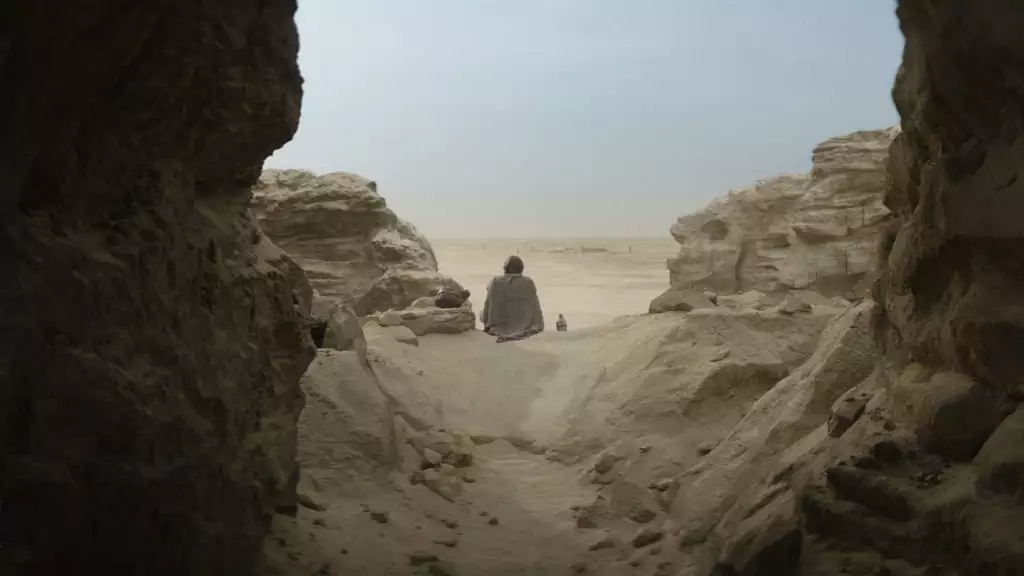 obi wan kenobi star wars serie limitata disney+ tatooine dune di sabbia zio ben guardando