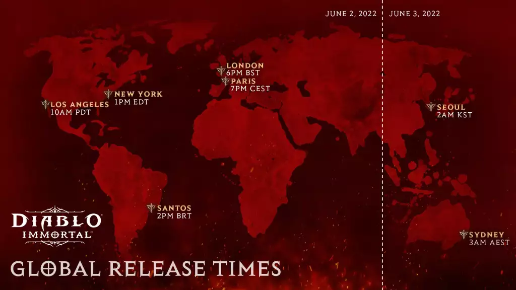 Diablo Immortal ora di rilascio data di lancio regione globale Asia Pacifico PC iOS Android precaricamento