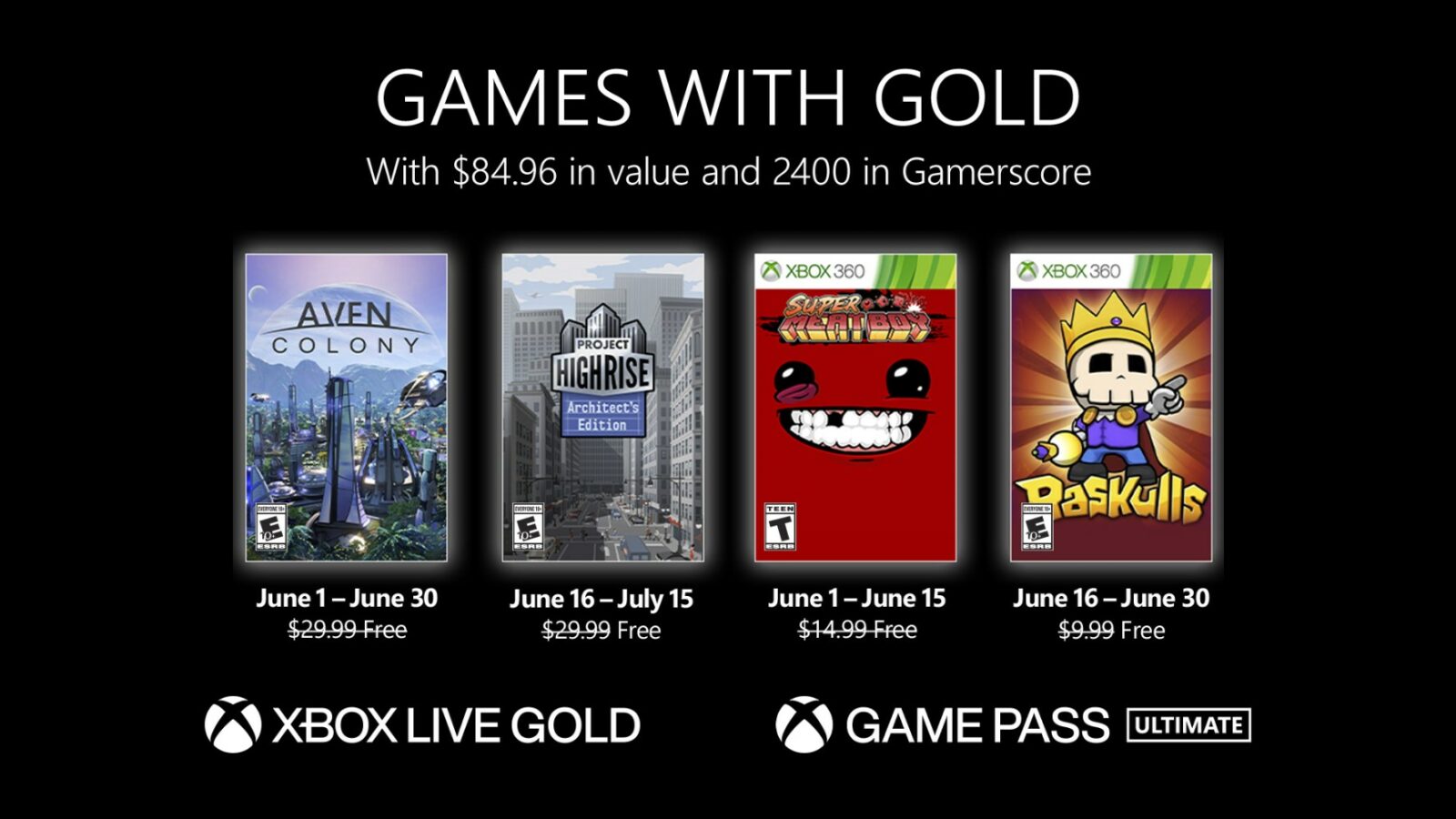 Microsoft rivela Games with Gold per giugno 2022