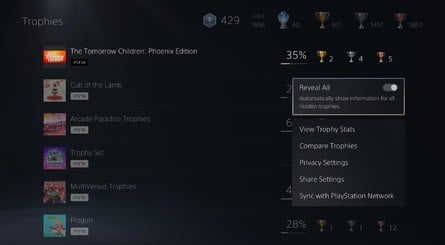 I trofei PS5 rivelano tutti 3