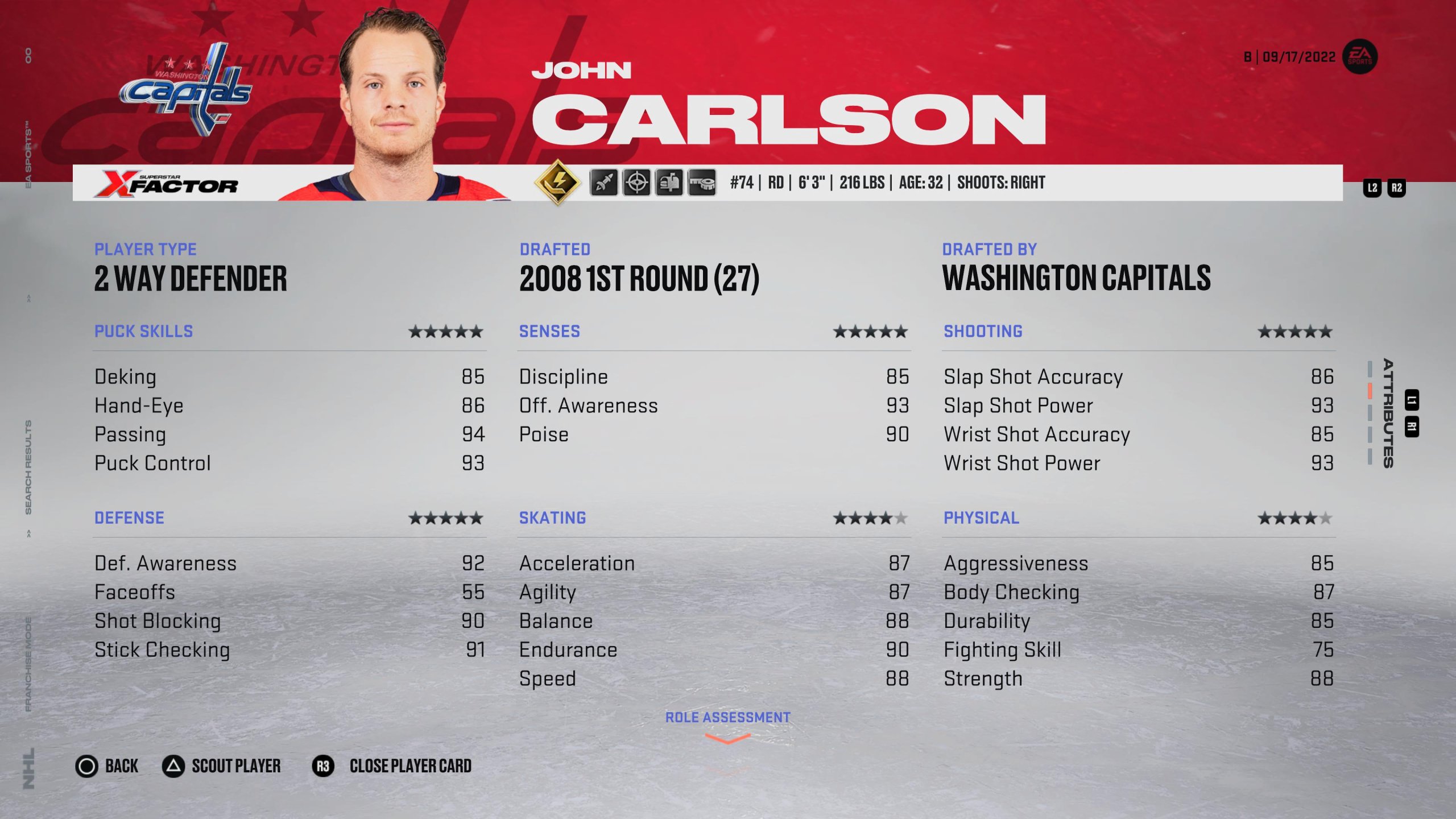 John Carlson - Uno dei migliori difensori di NHL 23